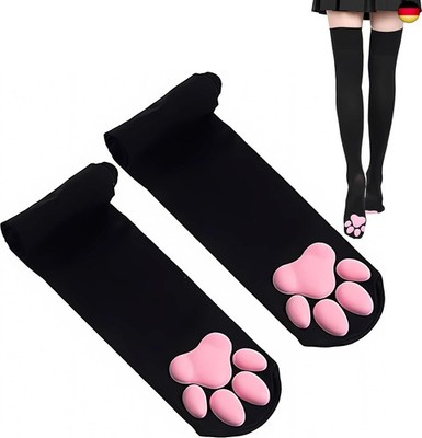 Cat Paw Oberschenkelhohe Socken Golves - Niedliche Weiche 3D-Zehenbohnen,