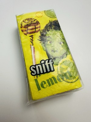 SNIFF Designer Paper Product Chupa Chups Lemon Print Tissues Vintage 90s Y2K NOS