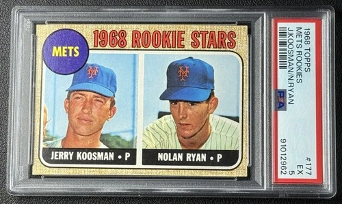 NOLAN RYAN JERRY KOOSMAN PSA 5 1968 TOPPS BASEBALL #177 ROOKIE STARS RC CENTERED