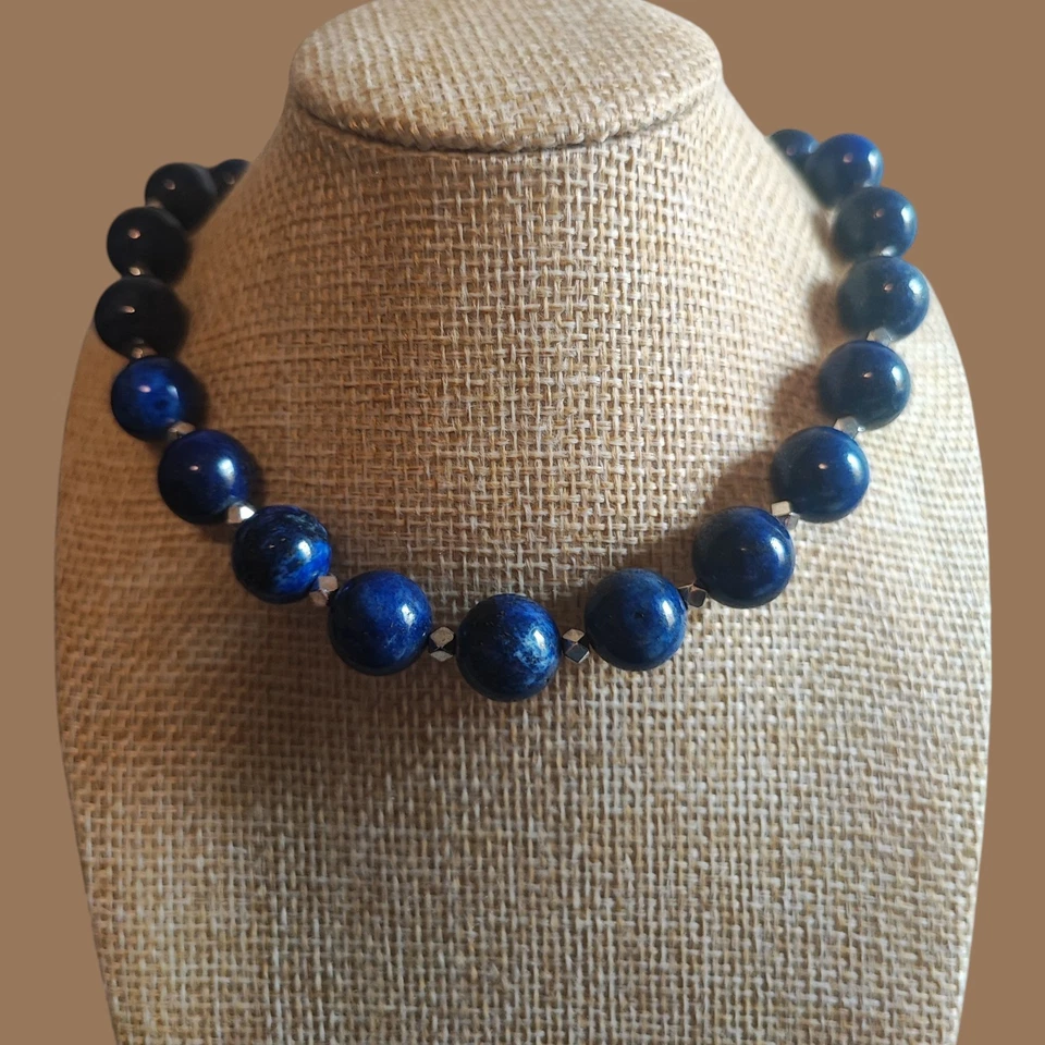 Kette LAPISLAZULI 12mm Steine Naturstein - Bild 3 von 4