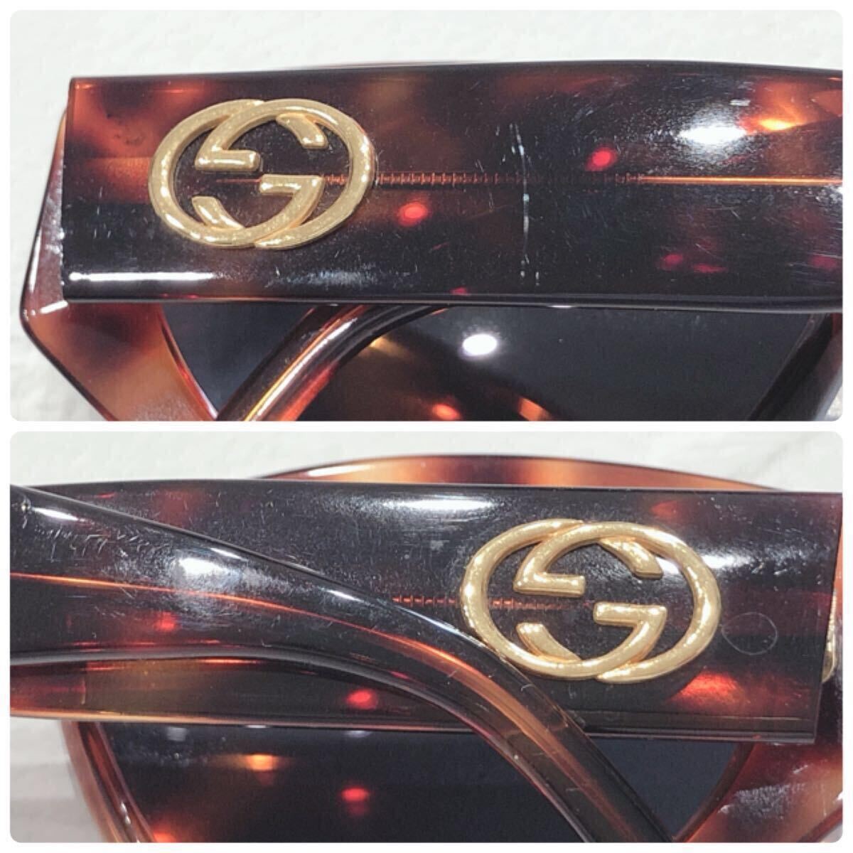 GUCCI GUCCI Sunglasses Eyewear Brown Plastic Tortoise Gold Hardware Colored Lens thumbnail 9