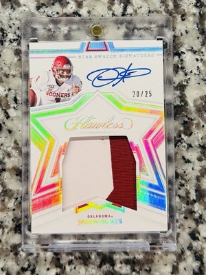 Jalen Hurts 2022 Flawless Star Swatch Signatures Auto /25 Eagles Patch Oklahoma
