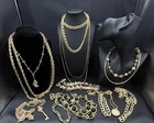 Estate Lot Gold-Tone Designer Signed Jewelry Trifari Monet KJL Eisenberg Napier