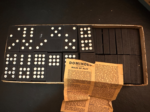Doppio Dodici Domino Vintage World Wide di Halsam Dominoes Scatola Originale - Foto 2 di 2