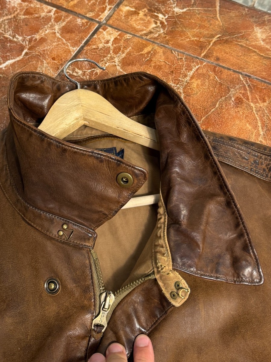 Polo Ralph Lauren Type A-2 patina leather bomber jacket vintage