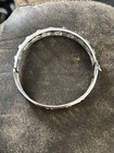 Sterling Bangle Garnet Bracelet Openwork Filigree 17 Grams 7-7 1/2” — photo 4