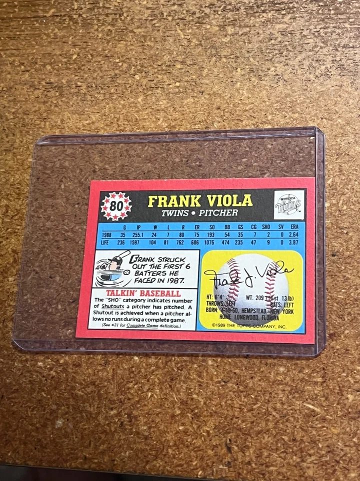 1989 Topps Baseball UK Mini American # 80 Frank Viola - Image 2 of 4