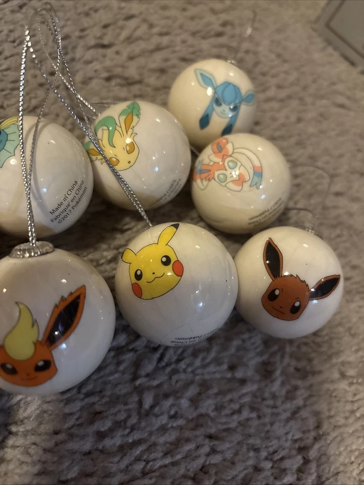Pokemon Limited 2017 paquete de 10 mini adornos de árbol de Navidad conjunto Eevee sin caja Foto 4 de 4
