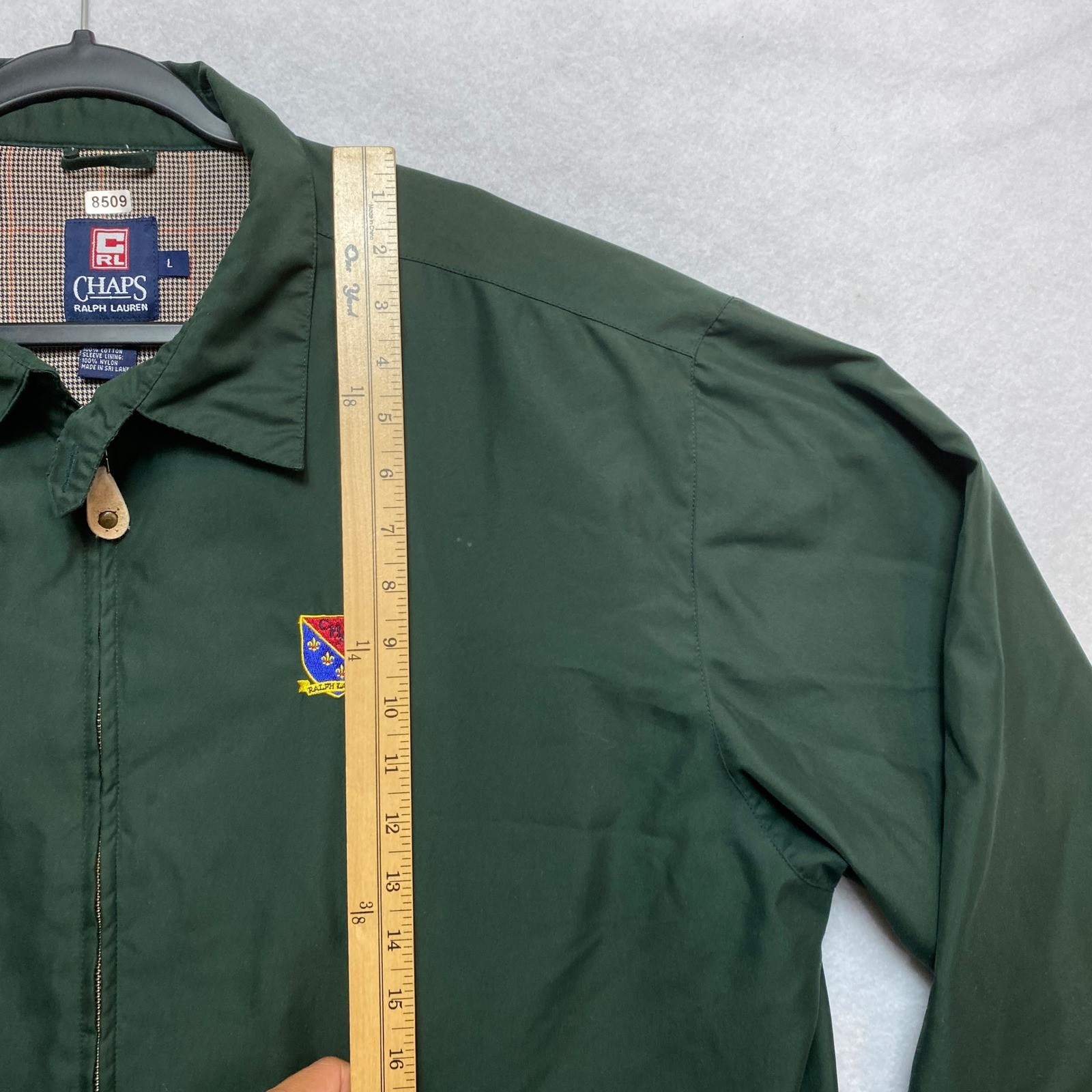 Vintage Chaps Ralph Lauren Harrington Jacket Mens Large Forest Green Crest Logo thumbnail 2