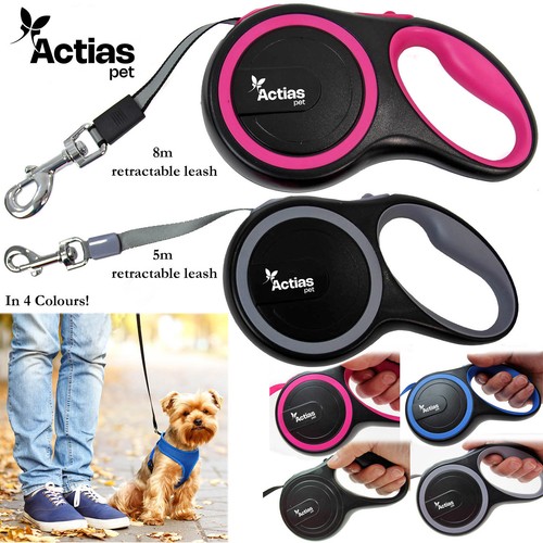 Retractable Dog Lead Training Pet Leash 5m or 8m Max 50kgs Extendable Soft Grip