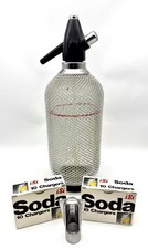 Vintage iSi Austria Wire Mesh Soda Siphon Seltzer Bottle + 13 CO2 Chargers