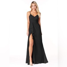 Azazie Black Emerald Gown NWT A4 Bridesmaid Prom Wedding Guest Evening Dress