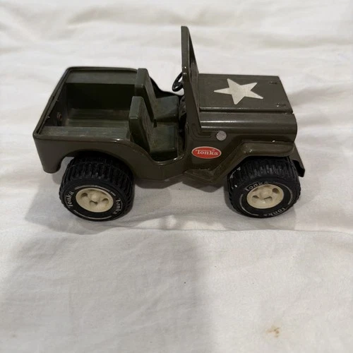 Vintage 1960's Tonka Toy GR2-2431 Army Military Jeep Truck Pressed Steel