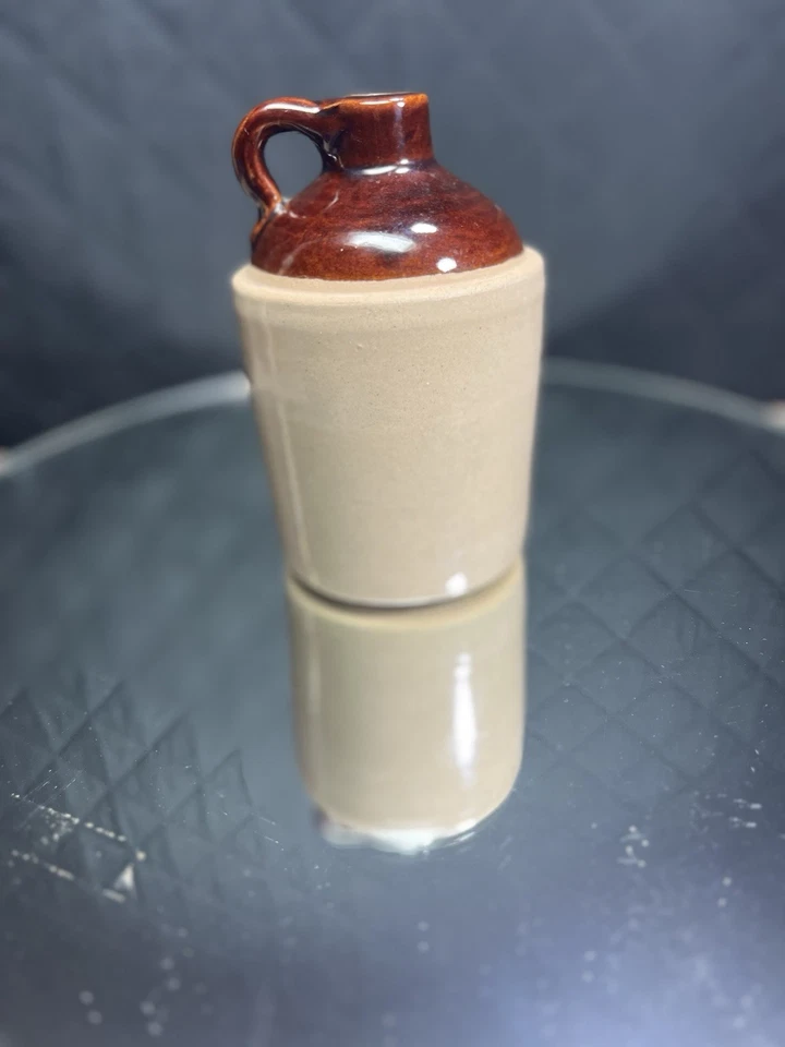 Vintage 1867 University Illinois Stoneware Jug 5” College Football  Brown/Beige - Image 3 of 4