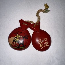 Vintage Wooden hand-painted castanets titled 'Fiesta Brava'