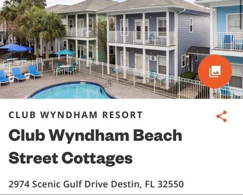 Destin, FL, Wyndham Beach Street Cottages, 1 Bedroom Sleeps 6. July 13-18
