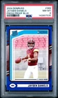2024 PANINI DONRUSS PRESS PROOF BLUE #389 JAYDEN DANIELS ROOKIE RC PSA 8