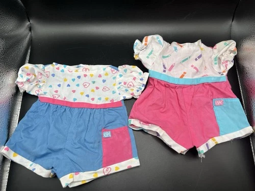 Vintage CPK Multi color CABBAGE PATCH KIDS 1990 Hasbro Romper Outfit Lot
