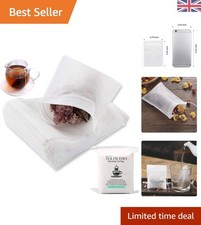 400 Disposable Drawstring Tea Filter Bags - Eco-Friendly Infusers, 3.54x2.75" 0.05 per strip