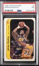 1986 FLEER STICKER #3 ADRIAN DANTLEY PSA 7