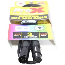 ProX XCP-DMX03, DMX XLR3-M to XLR3-F Premium Cable - 3 Feet