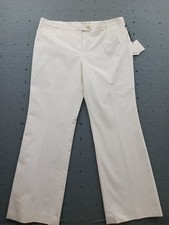 Calvin Klein Women Size 16 Modern Fit Bootcut Dress Pants White Stretch Twill
