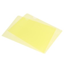 12pcs L Type Folders A5 Plastic Clear Paper Document Jacket Pocket Yellow