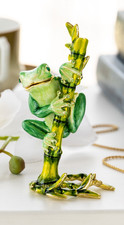Keren Kopal Frog climbing a tree Trinket box Decorated with Austrian Crystals