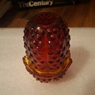 Fenton Ruby Red Hobnail Textured Glass Fairy Lamp Vintage Good Condition LOOK!!