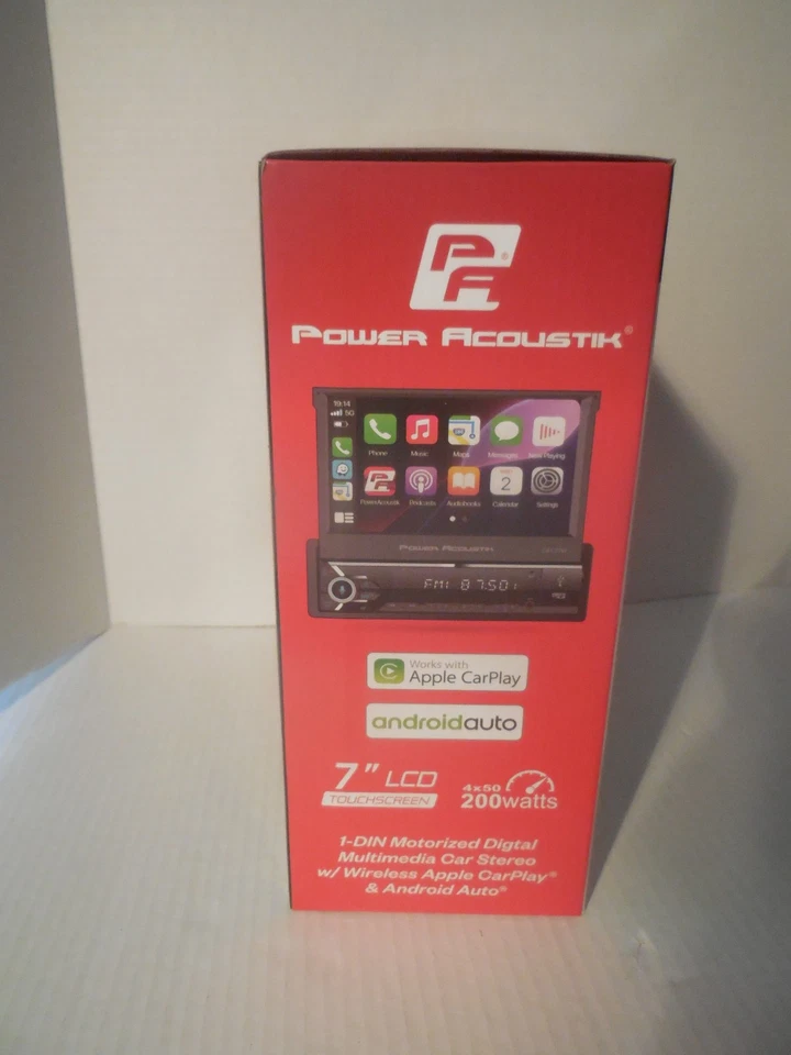 POWER ACOUSTIK CA1-77W 7" WIRELESS APPLE CAR PLAY ANDROID AUTO BLUETOOTH STEREO - Image 2 of 3