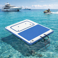 10'x8' Inflatable Floating Dock, Anti-Slip EVA Mat, Quick Inflate, Lake Ocean