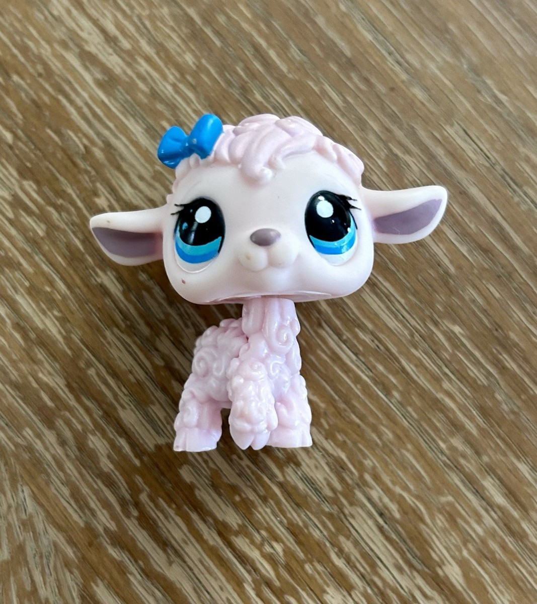 Authentic Littlest Pet Shop #1195 Lamb Sheep Pink Blue Bow | eBay