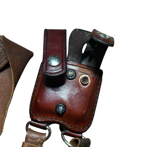 Don Hume Leather Holster Straps Belt Holder Dbl Ammo Magazine Pouch - Picture 7 of 12