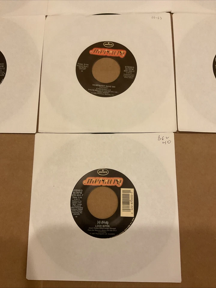 Lot of 7 Guns N Roses Scorpions Whitesnake Deep Purple Def Leopard 7" 45 Records Foto 4 de 4