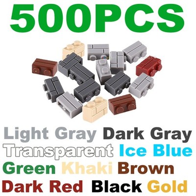 500x 1x2 LIGHT BLUISH GRAY Modified Masonry Profile Fit Bricks Wall 98283 Lot