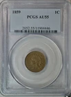 1859 Indian cent, PCGS AU55