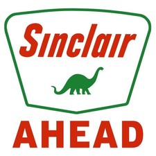 Sinclair Oil Co. Gas, Service Station Ahead NEW Metal Sign: 12x12" Square