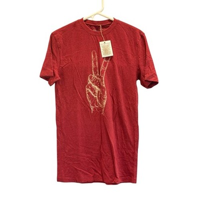 Green Twine Peace Sign Tee Shirt Size Small NWT Organic Cotton + Hemp