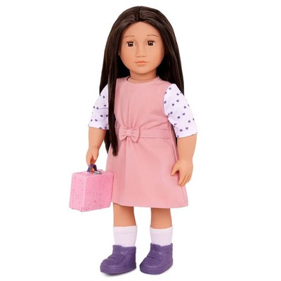 18'' Our Generation Lin Doll with School Lunch Box - Brown Eyes & Hair