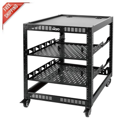 Versatile 12U Alloy Steel Network Rack with Casters & 2 Shelves for IT Gear