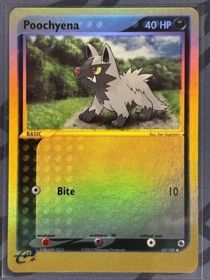 Pokémon TCG - Poochyena 63/109 Reverse Holo - Light Play/MP - Ruby and Sapphire