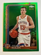 Tyler Kolek (Knicks) 2025-26 Topps Chrome (Refractor Green) 80/99 Card 139