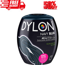 DYLON Washing Machine Fabric Dye Pod for Clothes Soft Furnishings 350g Navy Blue