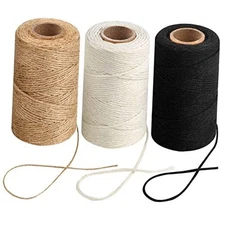 984 Ft Twine String, Natural Jute Twine, 2mm White Cotton 3 Rolls Colorful