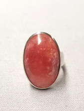 Rhodochrosite Sterling Silver Ring sz 6.5