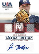 2013 Elite Extra Edition USA Baseball 18U Dual Game Jersey Auto Joe DeMers /25