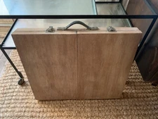 Vtg Wooden Painters Case French Companion Box With Glass