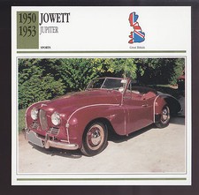 1950-1953 Jowett Jupiter British Car Photo Spec Sheet Info ATLAS CARD 1951 1952