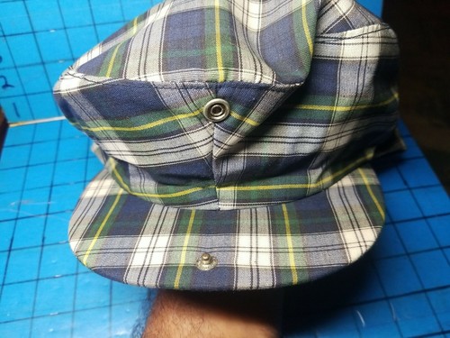 Vtg Newsboy Cabbie Cap Hat Plaid Amalgamated Clothing & Textile Workers Union VN - Picture 2 of 9