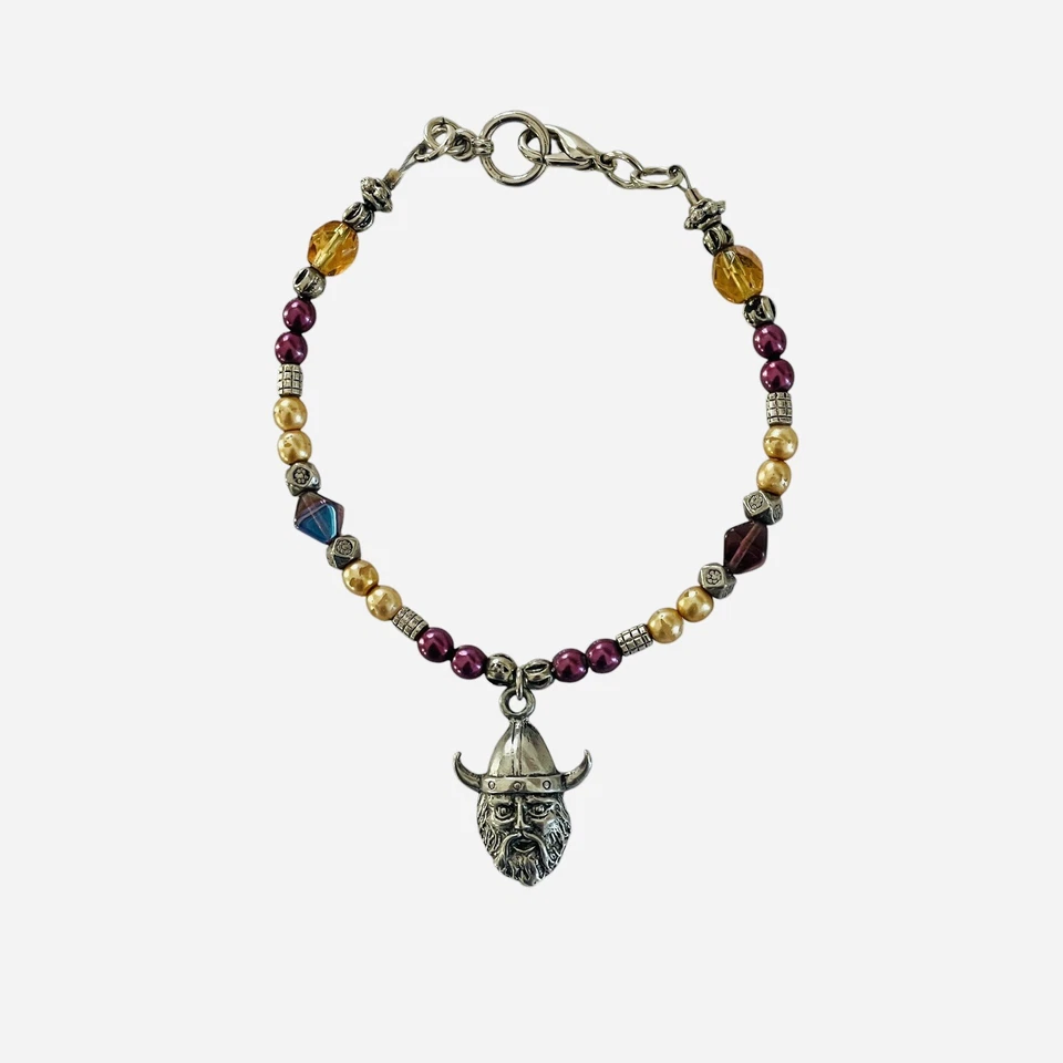 Vikings MN Purple Beaded NFL Bracelet Minnesota Football - Image 2 of 4